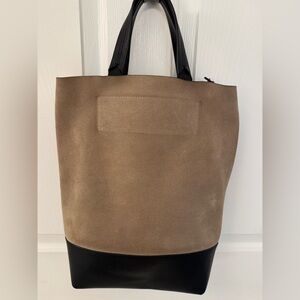 rag & bone Walker Convertible Suede and Leather Tote in Warm Gray